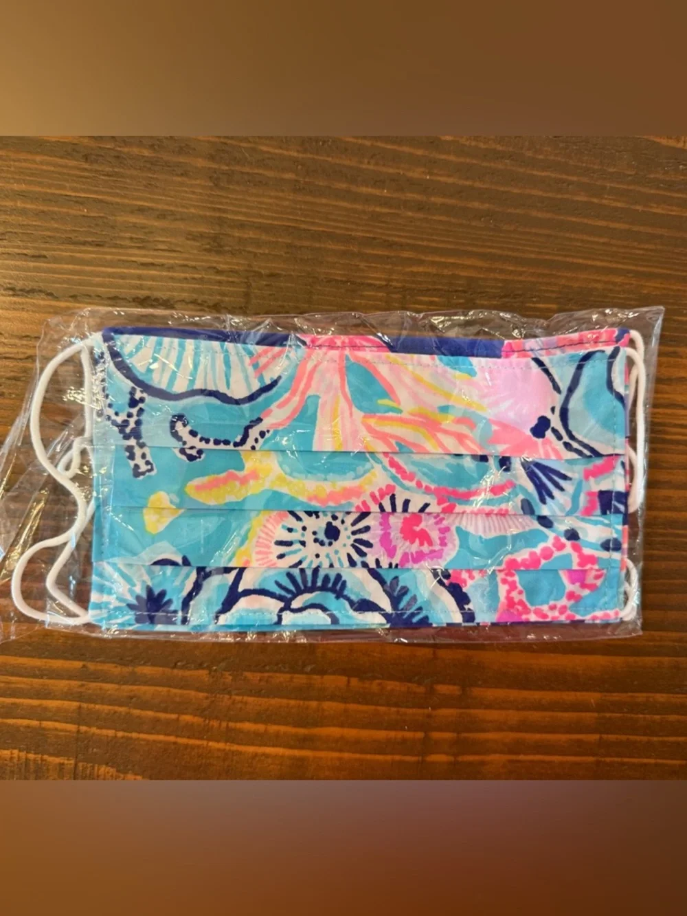 Set of 2 NEW Lilly Pulitzer Adult-Size Floral Pleated Face Masks